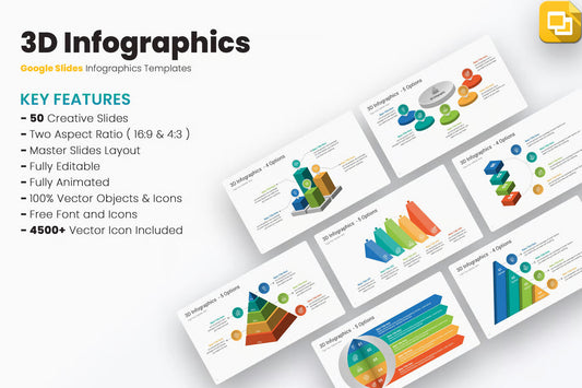 3D Infographics Google Slides templates