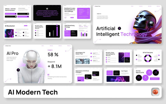 AI Modern Tech PowerPoint Presentation Template PowerPoint Template